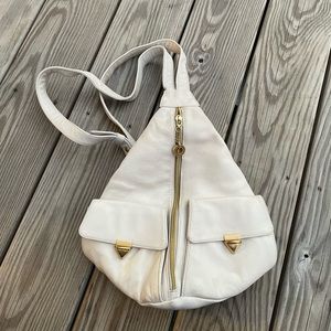 Perlina off white leather backpack
